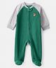 Carter's Knit Full Raglan Sleeves Footed Sleepsuit With Animal Patch -