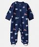 Carter's Knit Full Sleeves Footed Sleepsuit With Text Print -  Blue