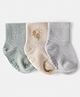Carter's Knit Ankle Length Designed Socks Pack of 3 - Light Green & Beige
