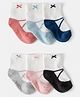 Carter's Knit Ankle Length Ballerina Design Socks Pack of 6 - White Pink & Grey