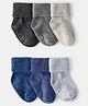 Carter's Knit Ankle Length Solid Color Socks Pack of 6 - Black Blue & Grey