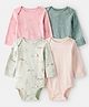 Carter's Knit Full Sleeves Onesies With Stripes & Animal Print Pack Of 4 - Pink & Mint