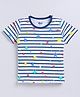 Kidcity Soft Cotton Sinker Half Sleeves Striped & Star Printed Tee - White