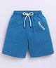 Kidcity Soft Cotton Sinker Come & Play Text Printed Shorts - Teal Blue