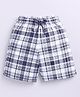 Kidcity Soft Cotton Loopknit Checked Shorts - White