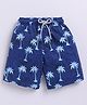 Kidcity Soft Cotton Sinker Palm Tree Printed Shorts - Dark Blue