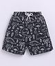 Kidcity Soft Cotton Sinker Dinosaur Printed Shorts - Black