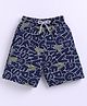 Kidcity Soft Cotton Sinker Alphabets Printed Shorts - Navy Blue