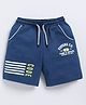 Kidcity Soft Cotton Sinker Code Text Printed & Striped Shorts - Navy Blue