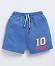 Kidcity Soft Cotton Sinker Team Text Printed Shorts - Blue