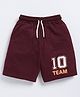Kidcity Soft Cotton Sinker Team Text Printed Shorts - Wine