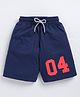 Kidcity Cotton Sinker 04 Number Printed Shorts - Navy Blue