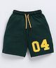 Kidcity Cotton Sinker 04 Number Printed Shorts - Bottle Green