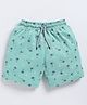 Kidcity Cotton Sinker Palm Tree Printed Shorts - Olive Green