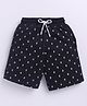 Kidcity Cotton Sinker Abstract Printed Shorts - Black