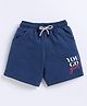 Kidcity Cotton Looper You Go Girl Text Printed Shorts - Navy Blue