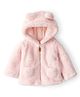 Carter's Knit Full Sleeves Solid Colour Hooded Jacket With Ear Applique - Pink