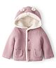 Carter's Knit Full Sleeves Solid Colour Hooded Jacket With Ear Applique - Pink