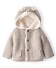 Carter's Knit Full Sleeves Solid Colour Hooded Jacket With Ear Applique - Grey