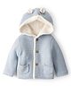 Carter's Knit Full Sleeves Solid Colour Hooded Jacket With Ear Applique  - Light Blue