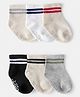 Carter's Knit Ankle Length Stripes Socks Pack of 6 - White Black & Grey