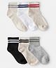 Carter's Knit Ankle Length Stripes Socks Pack of 6 - White Black & Grey