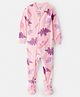 Carter's Full Sleeves Footed Sleepsuit with Dino Print - Pink