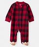 Carter's Knit Full Sleeves Footed Sleepsuit With Checks - Light Blue