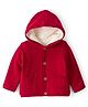 Carter's Knit Full Sleeves Solid Colour Hooded Jacket - Red