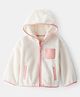 Carter's Knit Full Sleeves Solid Color Hooded SweatJacket with Kangaroo Pocket - White