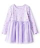 Carter's Knit Full Sleeves Frock With Heart Print - Purple