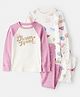Carter's Knit Full Raglan Sleeves Co-ord Night Suits With Heart Print Pack of 2 - White & Plum