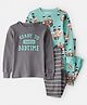 Carter's Knit Full Sleeves Co-ord Night Suits With Soccer Theme Print Pack of 2 - Mint & Grey