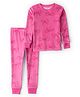 Carter's Cotton Knit Full Sleeves Co-ord Night Suit With Bow Print - Pink