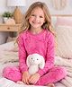 Carter's Cotton Knit Full Sleeves Co-ord Night Suit With Bow Print - Pink
