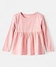 Carter's Knit Full Sleeves Solid Color Frock Style Top - Pink