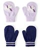 Carter's Knit Gloves With Unicorn Design Pack Of 2 - Navy Blue 7 Purple