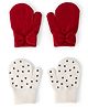 Carter's Knit Gloves With Heart Design Pack Of 2 - Red & White