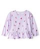 Carter's Knit Full Sleeves Top With Floral Print - Purple