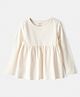 Carter's Knit Full Sleeves Solid Color Frock Style Top - White