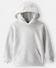 Carter's Cotton Knit Full Sleeves Solid Hooded Sweatshirt With Kangaroo Pockets - Light Grey