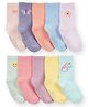 Carter's Knit Ankle Length Butterfly & Unicorn Design Socks Pack of 10 - Pink Orange & Light Green