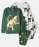 Carter's Knit Full Sleeves Co-ord Night Suits With Dino Print Pack of 2 - Grey & Dark Green