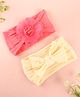 KIDLINGSS Set Of 2 Bow & Floral Designed Headband - Cream & Light Pink