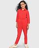 Uptownie Three Fourth Sleeves Solid Jumpsuit - Red