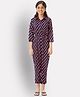 Uptownie Three Fourth Sleeves Polka Dots Printed Jumpsuit - Black