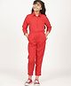 Uptownie Three Fourth Sleeves Polka Dots Printed Jumpsuit - Red
