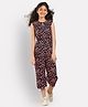 Uptownie Sleeveless Hearts Printed Jumpsuit - Black