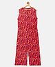Uptownie Sleeveless Trees Printed Jumpsuit - Red