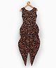 Uptownie Sleeveless Hearts Printed Dhoti Style Jumpsuit - Black